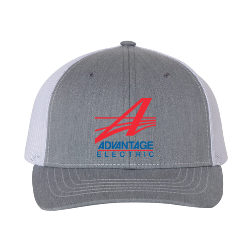 Youth Richardson Caps Trucker Snapback Cap -- Heather Grey / White, AES