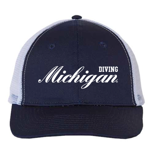 Unisex Michigan Diving Trucker Hat -- Navy / White