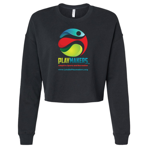 WOMEN'S Lightweight Cropped Crew Pullover -- Black