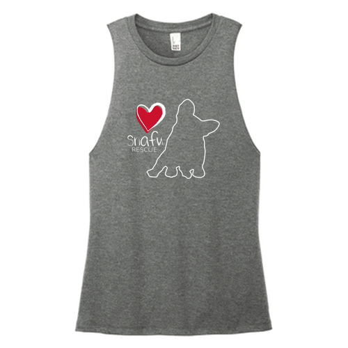 District Women's Perfect Tri Muscle Tank -- Heathered Charcoal