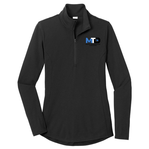 Ladies Sport-Tek PosiCharge Tri-Blend Wicking 1/4-Zip Pullover -- Black Triad Solid