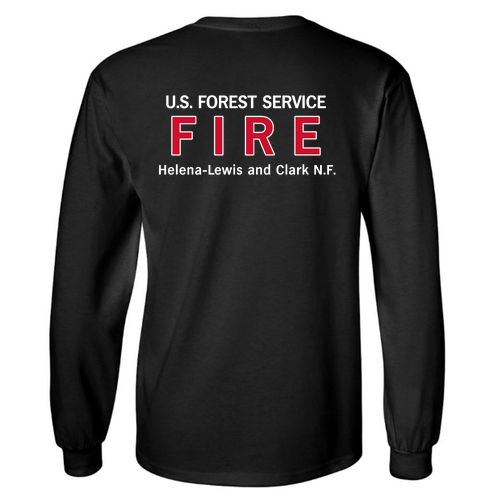 Gildan Ultra Cotton Longsleeve Basic T-Shirt -- Black -- Front/Back