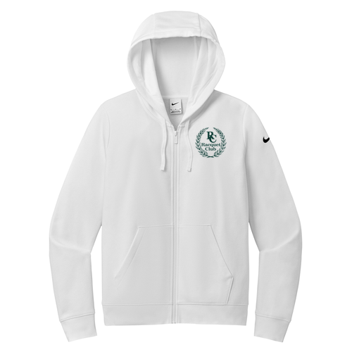 Nike Ladies Club Fleece Sleeve Swoosh Full-Zip Hoodie -- White