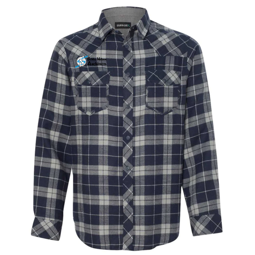 Burnside Yarn Dyed Long Sleeve Flannel Shirt -- Navy