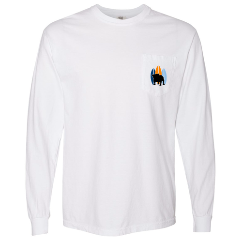 Comfort Colors Adult Long Sleeve Pocket Tee -- White