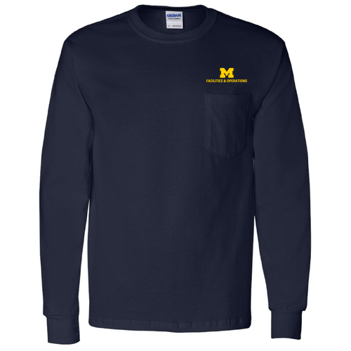 Gildan Long Sleeve Pocket Tee -- Navy, $22