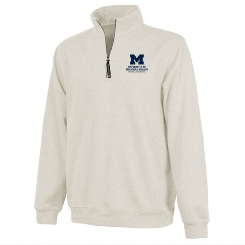 Mens/Unisex Charles River Crosswind Quarter Zip Sweatshirt -- Oatmeal Heather