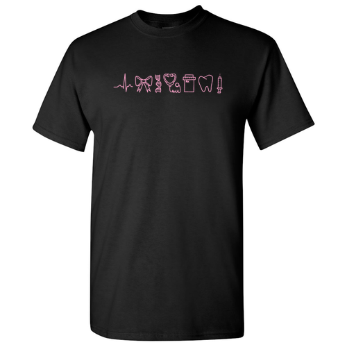 Stethoscope Gildan Heavy Cotton Basic T-Shirt -- Black