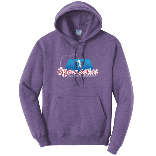 Port and Company Core Fleece Pullover Hooded Sweatshirt -- Heather Purple