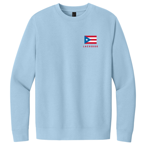 PR Flag Embroidered Logo Crewneck Sweatshirt -- Ice Blue