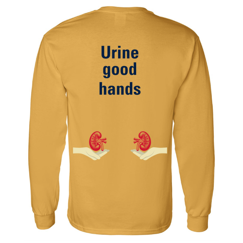 Mens/Unisex Gildan Heavy Cotton Long sleeve Basic T-Shirt -- Gold