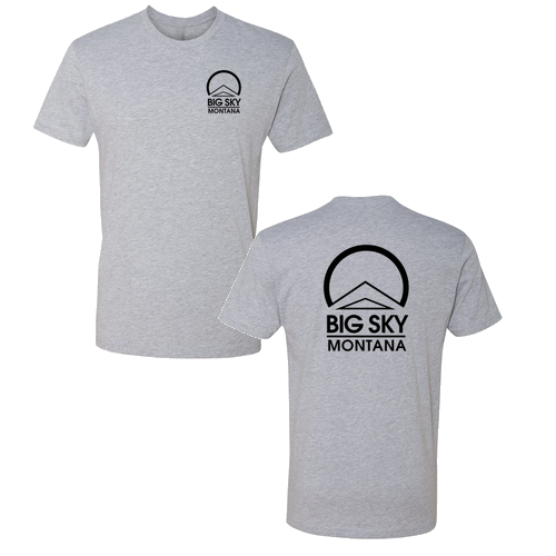 Unisex Next Level Fitted Short Sleeve Tee -- Heather Grey Left Chest black Ink