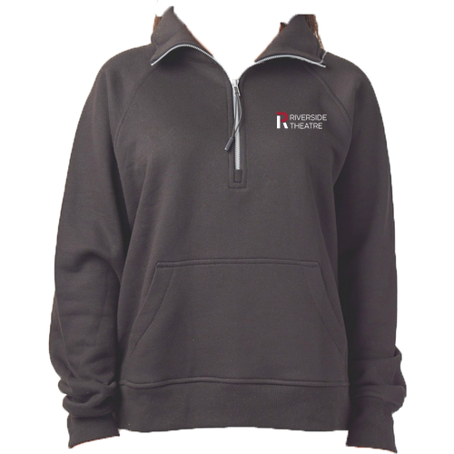 Enza Ladies Boxy Half Zip Fleece -- Dark Heather