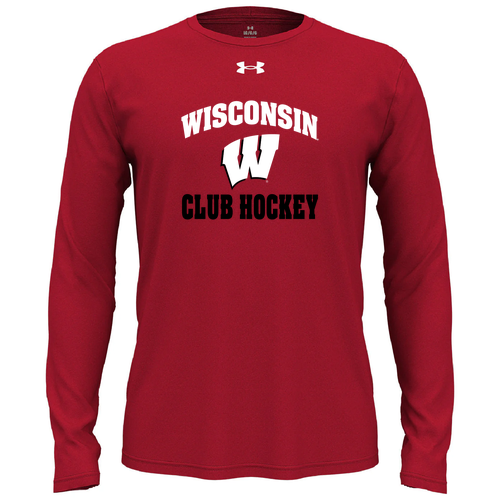 UW Club Hockey Under Armour Tech Long-Sleeve T-Shirt -- Red
