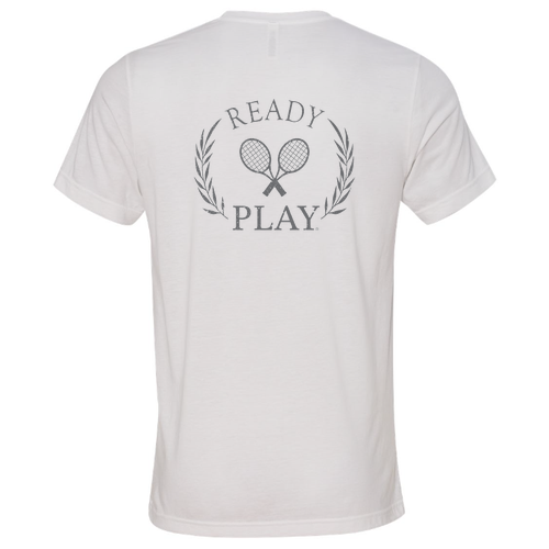 Bella Canvas Triblend Short Sleeve T-Shirt -- Solid White Triblend, Front and Back