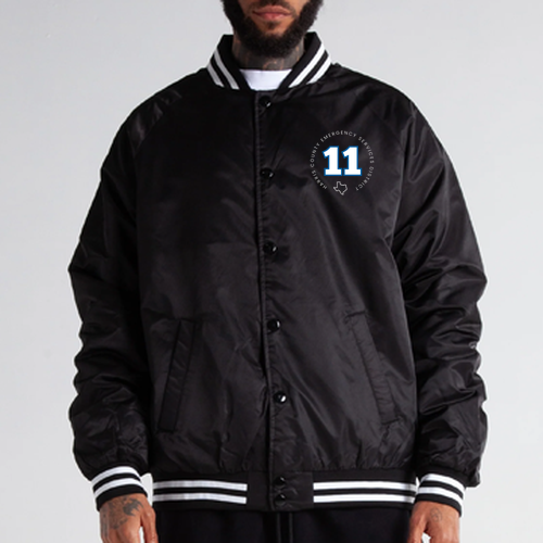 Embroidered Shaka Wear Adult Bomber Jacket -- Black