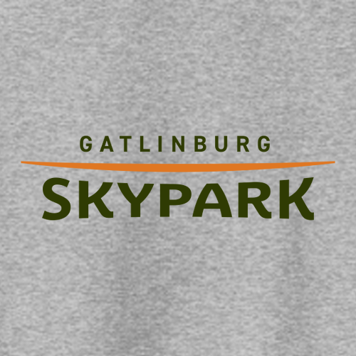 Gatlinburg Skypark Logo 1 Green & Orange Ink -- Pullover Hooded Sweatshirt Athletic Heather