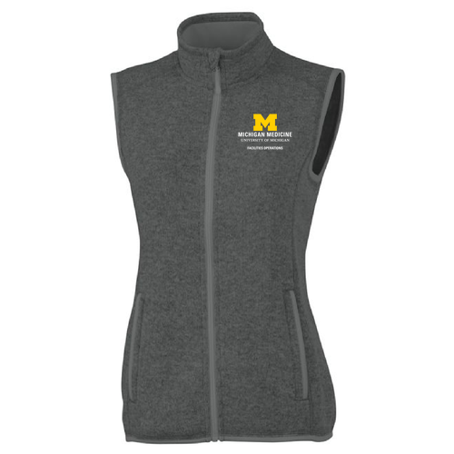Ladies Charles River Pacific Heathered Vest -- Charcoal Heather, $51