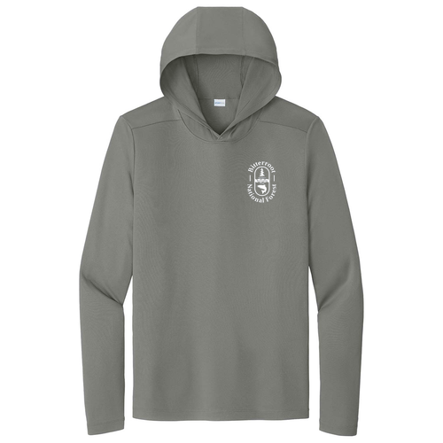 Sport-Tek Posi-UV Pro Long Sleeve Hoodie -- Dark Smoke Grey