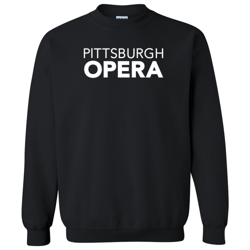 Gildan Heavy Blend Crew Neck Sweatshirt -- Black with White Printing