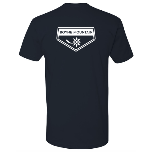Boyne Mountain Logo 2 White Ink -- Short Sleeve Midnight Navy