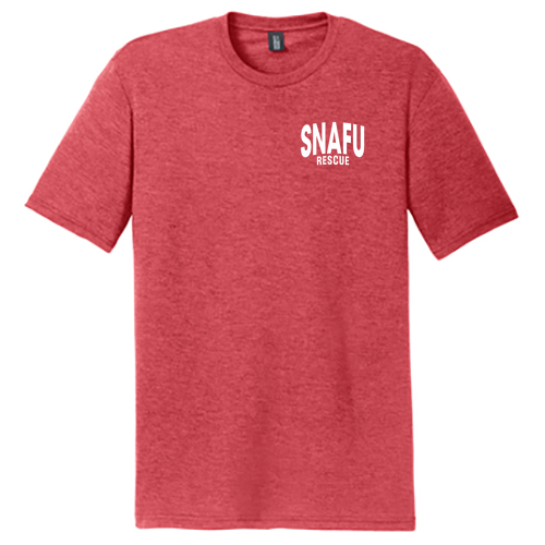 Left Chest District Made Unisex Perfect Tri Crew Tee -- Red Frost