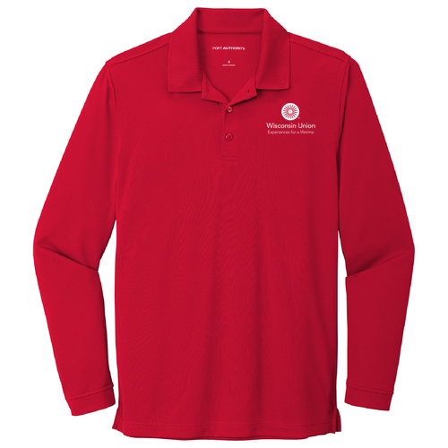 Port Authority Dry Zone Uv Micro-Mesh Long Sleeve Polo -- Rich Red