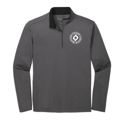 Port Authority Silk Touch Performance 1 / 4-Zip -- Steel Grey / Black