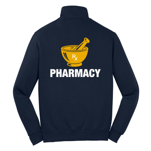Screen Printed Sport Tek Quarter Zip Sweatshirt -- True Navy