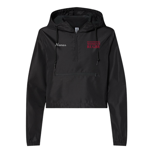 Independent Trading Co. Womens Lightweight Pullover Crop Windbreaker--Embroidered Personalization Option