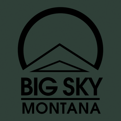 Big Sky Montana Logo 2 Black Ink -- Short Sleeve Forest Green