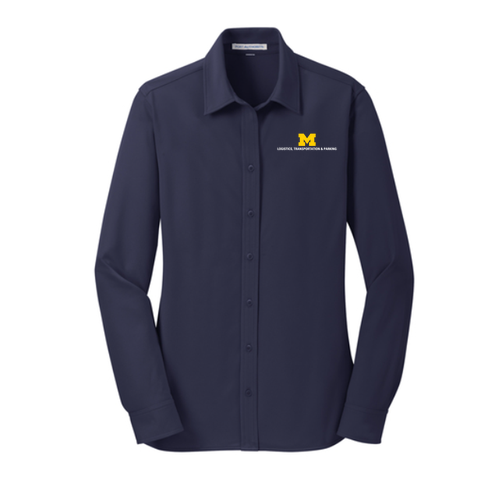 Ladies Port Authority Dimension Knit Dress Shirt -- Dark Navy, $49