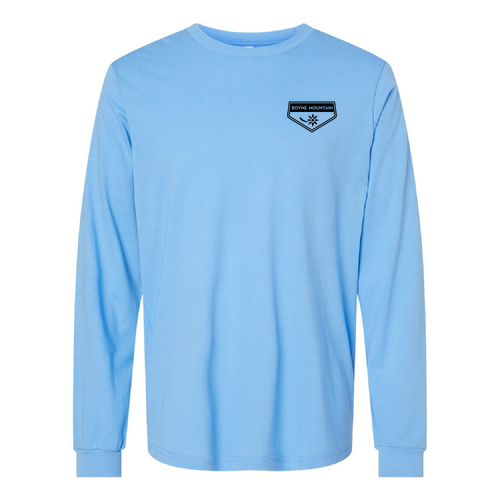 Boyne Mountain Logo 2 Black Ink -- Long Sleeve Carolina Blue