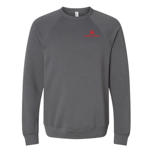 Sunday River Logo 2 Red Ink -- Crewneck Sweatshirt Asphalt