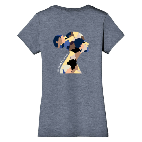 Ladies District Made Soft Perfect Weight V-Neck Tee -- Heathered Navy