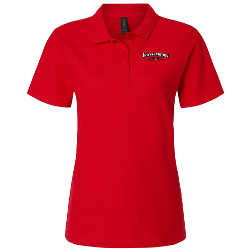 Trans Motion Women's Basic Cotton Polo -- Red