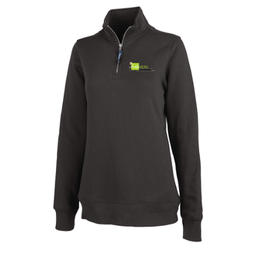 Charles River Women's Crosswind Quarter Zip Sweatshirt -- Dark Charcoal