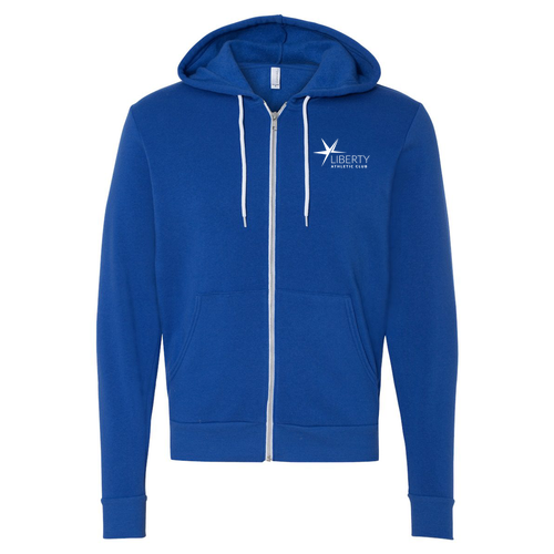 Mens/Unisex Bella Canvas Soft Full-Zip Hooded Sweatshirt -- True Royal