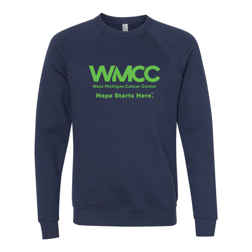 WMCC Green Print Bella Canvas Unisex Sponge Fleece Raglan Sweatshirt -- Navy