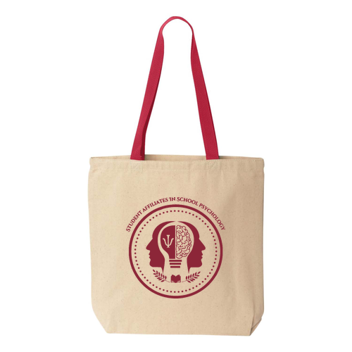Liberty Bags Canvas Tote with Contrasting Handles -- Natural / Red