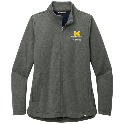 Ladies TravisMathew Coveside 1/2-Zip -- Dark Grey Heather