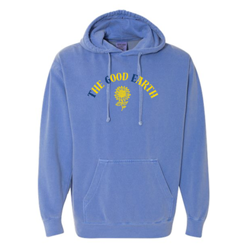 Comfort Colors Garment Dyed Hooded Pullover Sweatshirt -- Flo Blue