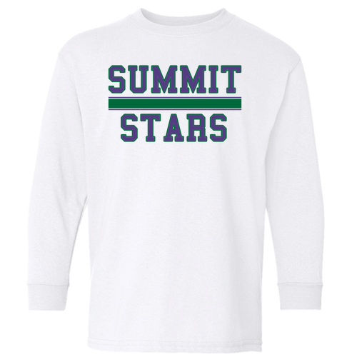 Long-sleeved SUMMIT STARS Youth Tee -- White