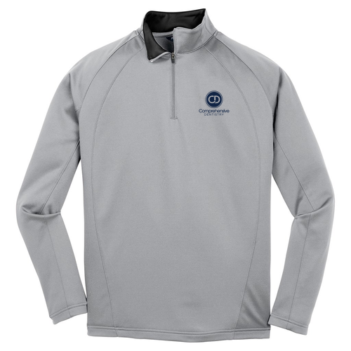 Fleece Quarter Zip Pullover -- Silver / Black
