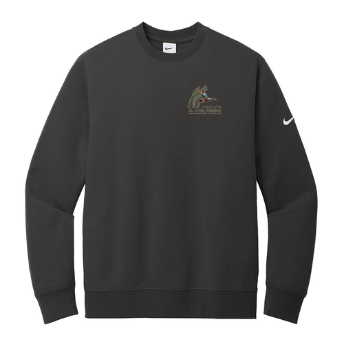 Nike Club Fleece Sleeve Swoosh Crew -- Anthracite