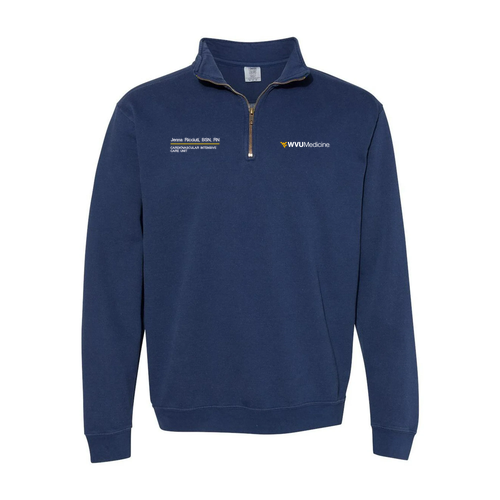 Embroidered Comfort Colors Unisex Garment-Dyed Quarter-Zip Sweatshirt -- True Navy