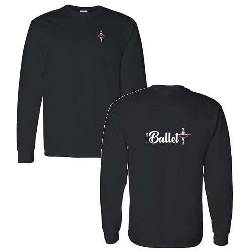 Mens/Unisex Gildan Heavy Cotton Longsleeve Basic T-Shirt -- Black