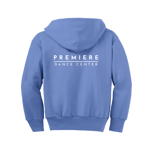 Youth Port and Company Full-Zip Hooded Sweatshirt -- Carolina Blue