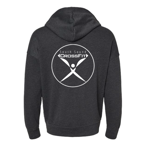 Bella+ Canvas Unisex Sponge Fleece Dtm Full-Zip Hooded Sweatshirt -- Dark Grey Heather