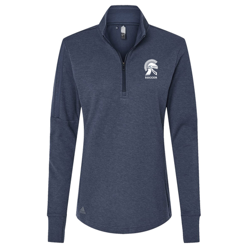 ADIDAS  Women's 3-Stripes Quarter-Zip Sweater -- Collegiate Navy Melange